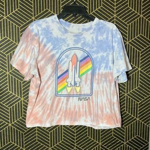 NASA tie dye crop top XXL